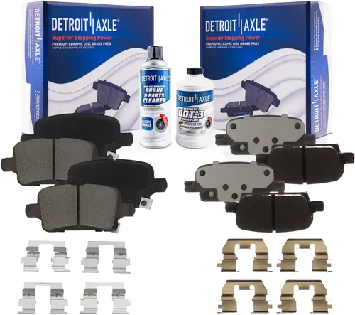 Vista 135 de Detroit Axle - Pinza de disco del lado del acompañante + pastillas de freno de cerámica de repuesto para Lexus HS250H Toyota RAV4 Prius V Scion xB