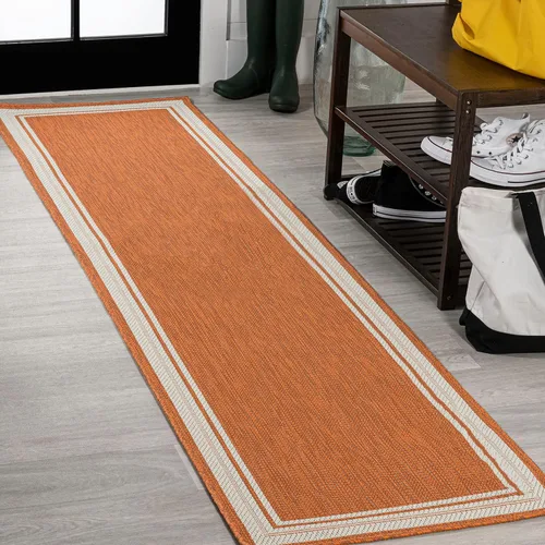 Vista 15 de JONATHAN Y Alfombra de pasillo para interiores y exteriores, 2 x 8 pies, color aguamarina/beige, moderno para patio trasero, patio, porche, fácil