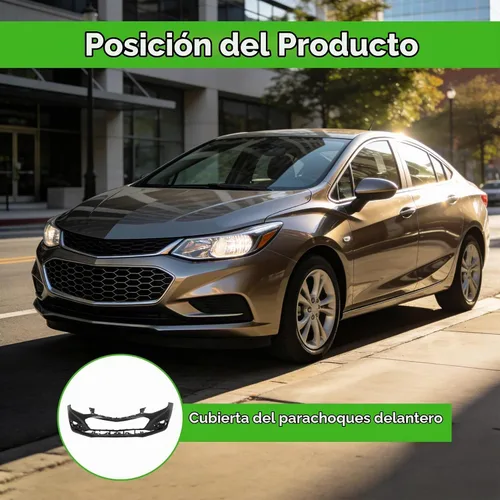 Vista 7 de Munirater - Cubierta de parachoques delantero de repuesto para Cruze Sedan 2016-2018 de 4 puertas 191275123478