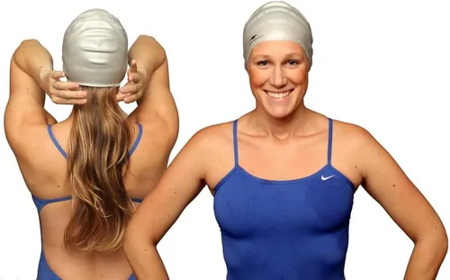 Vista 7 de gorra de natación para cabello largo