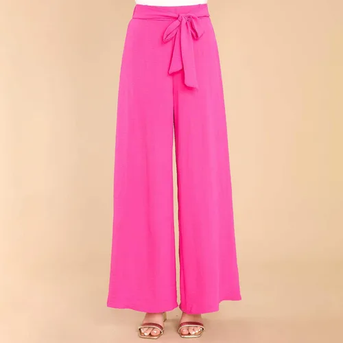 Vista 6 de Lroplie Casual Pants for Women Plus Size 2023 Summer Wide Leg Pants Loose Fashion Strappy Casual Pants with Pockets