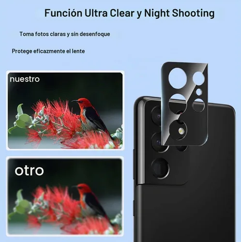 Vista 5 de Protector de pantalla de privacidad para Samsung Galaxy S21 Ultra 5G de vidrio templado de 6.8 pulgadas (paquete de 2) con protector de lente