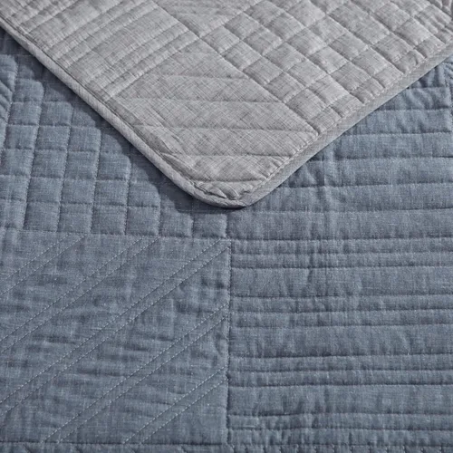 Vista 3 de Eddie Bauer - Juego de edredón reversible 100% algodón con funda a juego Azul lago oculto