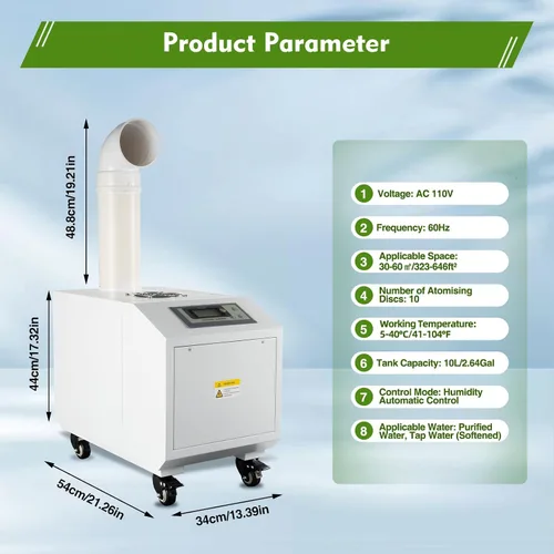 Vista 6 de Humidifer agrícola industrial ultrasónico humidificador comercial para plantas de gran volumen (6.6 lbs/H) automático ultrasónico Mist Maker 160M³/H