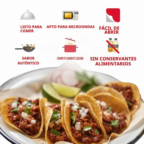 Vista 4 de Chata Chilorio de cerdo mexicano, cerdo rallado sazonado, 5 onzas (paquete de 6)