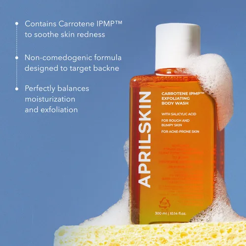 Vista 3 de APRILSKIN Carrotene IPMP Gel de baño exfoliante Gel de baño de ácido salicílico mejora la piel áspera y con baches, acné corporal, queratosis