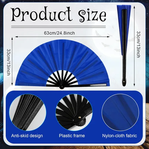 Vista 2 de Juego de 4 accesorios de disfraz de Halloween para disfraz de Halloween, plegable, color azul, elástico, de elastano, brillante, guantes largos