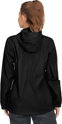 Vista 4 de Little Donkey Andy Chaqueta impermeable con capucha para mujer Negro