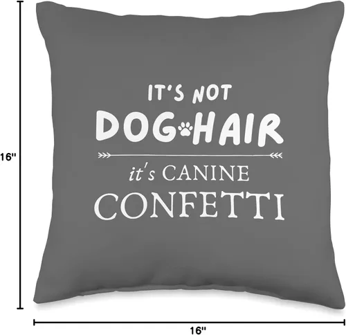 Vista 4 de jovy fits Hair It's Canine Confetti Divertida almohada de regalo para perro, 16 x 16 pulgadas, multicolor