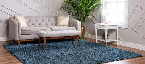 Vista 322 de Unique Loom Colección Davos Shag - Alfombra Lino