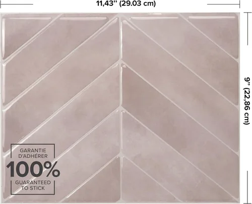 Vista 3 de SMART TILES Protector contra salpicaduras de despegar y pegar - 5 hojas de 11.43" x 8.38" - Azulejo adhesivo 3D de despegar y pegar para protector