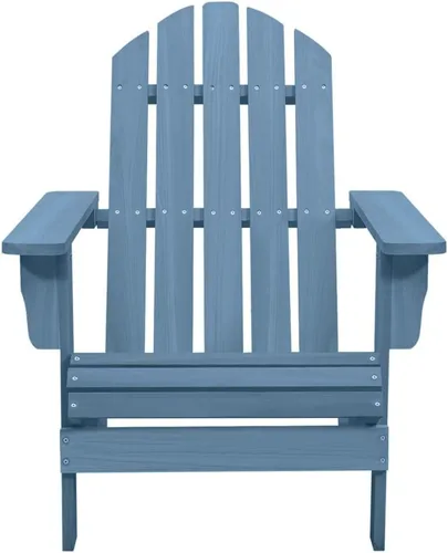 Vista 3 de Blue Adirondack Chair for Outdoor Relaxation, Solid Fir Wood, Ergonomic Design, Comfortable Patio Seating