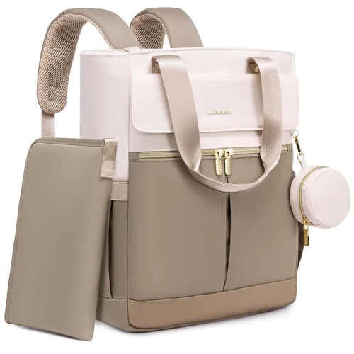 Vista 9 de LOVEVOOK Mochila para pañales con bolsillos aislados, bolsa de bebé para niñas y niños con cambiador, bolsa de pañales grande con funda para Negro