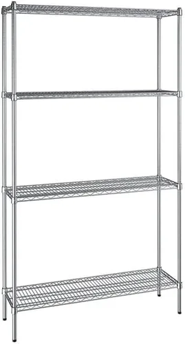 Vista 312 de Kit de 4 estantes de epoxi verde NSF de 21 x 72 pulgadas con postes de 86 pulgadas, estantería de almacenamiento resistente, kit de estantería