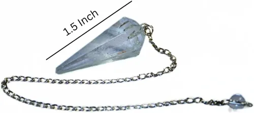 Vista 2 de Péndulo de cristal Jet Crystal Cono de cuarzo, sanación, meditación curativa, unisex, ágata, equilibrio de chakras, cono, espiritual, péndulo