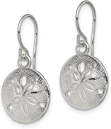 Vista 2 de Pendientes colgantes de plata de ley 925 con estrella de mar y estrella de mar y arena, para exteriores, naturaleza, vida animal, joyería fina