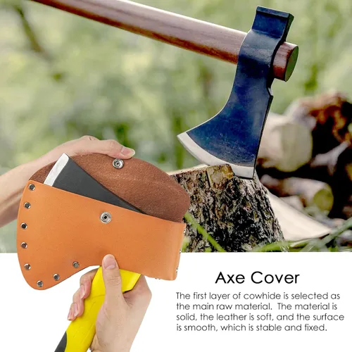 Vista 3 de Funda para cabeza de hacha, funda duradera para hacha de campamento, funda de cuero, funda de hacha, funda para cinturón de 4.13 a 4.72 pulgadas