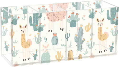 Vista 12 de Soporte para lápices de líneas abstractas para escritorio, soportes decorativos para bolígrafos, 4 compartimentos, soporte para brochas