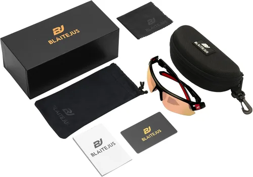 Vista 7 de Gafas de sol de golf para hombres y mujeres, gafas de sol deportivas sin montura con protección UV400 Bj810 Marco Negro Oro Rosa