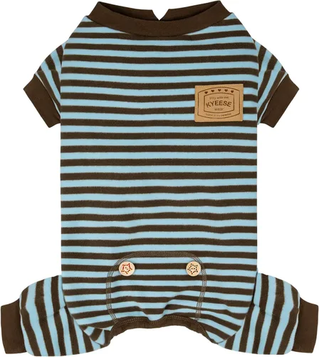 Vista 11 de KYEESE Pijama a rayas para perros pequeños, mameluco elástico para uso 01# Rayas verdes
