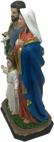 Vista 2 de Estatua de resina de 12 '' figura religiosa de la Sagrada Familia