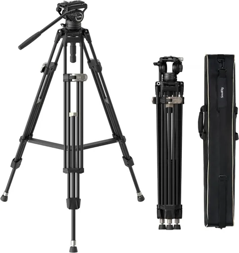 Vista 10 de SMALLRIG AD-80 FreeBlazer Trípode de aluminio resistente de aleación, trípode de video de 71 pulgadas con adaptador de cuenco de 75mm, ajuste
