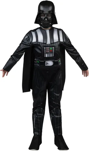 Vista 5 de Star Wars Darth Vader Official Youth Costume - Premium Quality Padded Jumpsuit with Plastic Mask and Detachable Cape