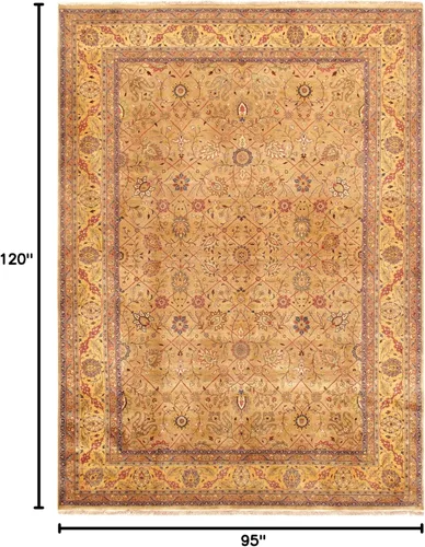 Vista 3 de Pasargad Home Baku Collection - Alfombra anudada a mano color camello/camello 100% lana, 7 pies 11 pulgadas x 10 pies 0 pulgadas