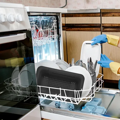 Vista 7 de LASSHSWA Colador plegable para cocina, cesta coladora sobre el fregadero para cocina, pasta de frutas, colador de alimentos expandible, colador