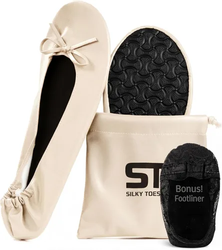 Vista 19 de Silky Toes Zapatos planos plegables para mujer, zapatos de ballet para A-Negro