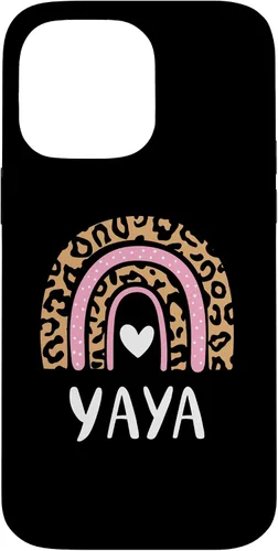 Vista 21 de Yaya Leopard Print Rainbow Cute Mothers Day Funny Yaya Case for iPhone 16