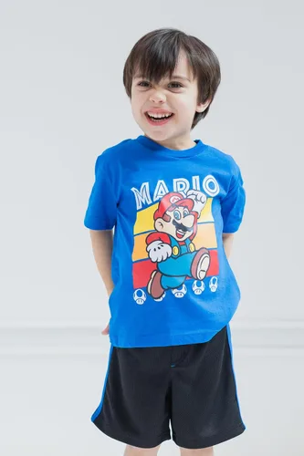 Vista 2 de SUPER MARIO Paquete de 4 camisetas de manga corta grisazulrojoverde