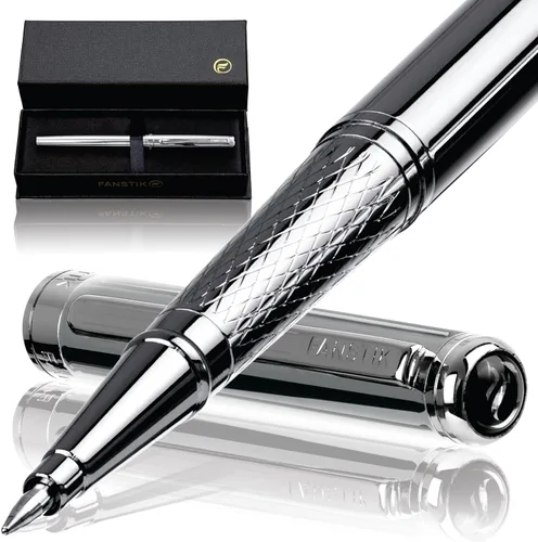 Vista 16 de FANSTIK Bolígrafo de lujo negro y dorado, juego de regalo elegante para mujeres, chapado en oro real de 24 quilates, juego de regalo profesional