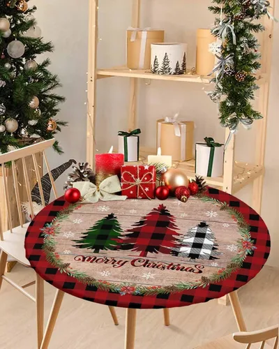 Vista 39 de Mantel ajustado para mesa redonda, mantel de otoño con hojas de otoño y calabaza de Acción de Gracias con borde elástico, mantel impermeable de Beige