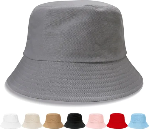 Vista 26 de NPQQUAN Bucket Hats for Men Woman Packable Foldable Sun Hats for Women Beige