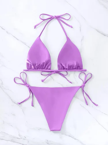 Vista 80 de Rajputana Conjunto de bikini para mujer, traje de baño brasileño de dos piezas con tanga