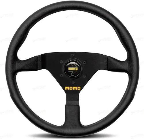 Vista 6 de MOMO Motorsport MOD.69 - Volante de carreras de gamuza – 13.780 in, plato de 1.535 in de profundidad, bocina amarilla, marco de aluminio de 3 radios