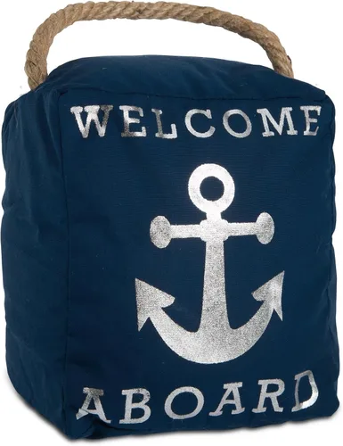 Vista 8 de Pavilion "La vida es mejor en la playa" Tope de puerta de lona - Tope de puerta decorativo de tela ponderada con asa, bolsa de arena de poliéster