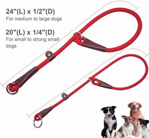 Vista 28 de MayPaw Collar ajustable de cuerda de nailon para entrenamiento de perros, collares de perro Martingala redondos sin tirones para perros pequeños