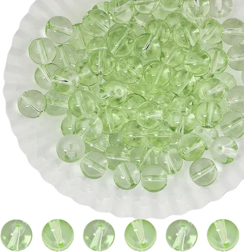 Vista 14 de Granos de cristal gris 0.394 in 200pcs claro redondo