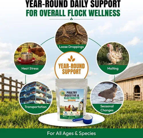 Vista 7 de Chicken Electrolytes & Supplement for Water, Natual Antibiotic for Chickens
