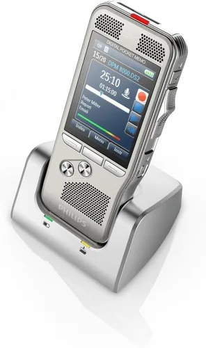 Vista 3 de Philips Memo digital profesional de bolsillo DPM-8000 con software Cradle y Speechexec Pro