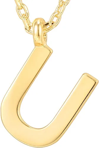 Vista 3 de PAVOI - Collar con dije de inicial chapado en oro de 14quilates, collar de letra para mujer