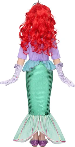 Vista 8 de Disfraz de la sirenita Spooktacular Creations para niños, con peluca larga de color rojo
