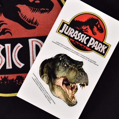 Vista 5 de Popfunk Classic Jurassic Park Classic Logo T Rex Sudadera con capucha y calcomanías