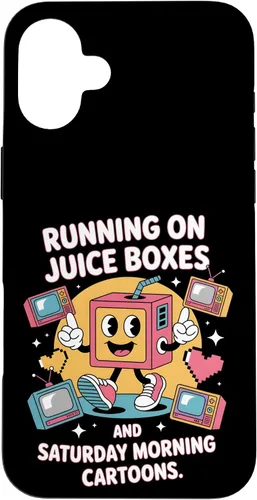 Vista 22 de Cajas de jugo y dibujos animados - Funda retro nostalgia para niños de los 90 para iPhone 16