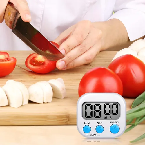 Vista 5 de Flutesan Paquete de 6 temporizadores digitales de cocina para el primer día de clases de regreso a clases para cocinar con 6 cordones magnéticos