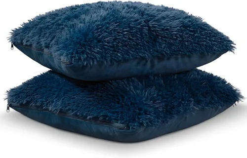 Vista 18 de Cheer Collection Almohadas Decorativas para Sofá y Cama, Almohadas Decorativas Suaves de Pelo Largo con Rellenos Incluidos, Acogedoras Almohadas