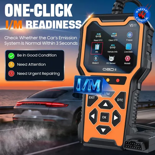 Vista 3 de Herramienta de diagnóstico del escáner V511 OBD2, lector de código de coche con luz de verificación del motor, preparación I/M, DTC, probador
