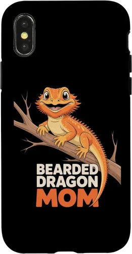 Vista 5 de Bearded Dragon Mom Reptile Parent Animal Care Fan Case for iPhone XR